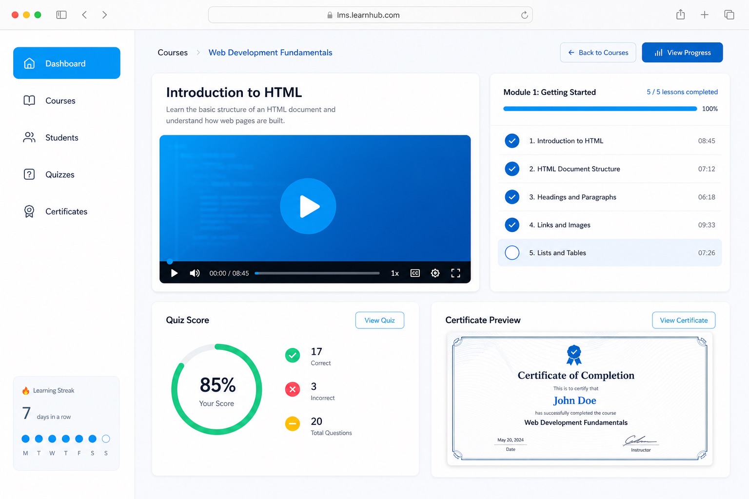 Learning Management System